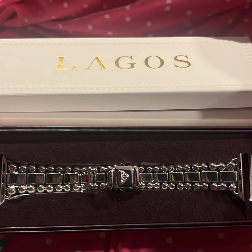 Lagos Stainless Steel Smart Caviar Apple Watch Band - Picture 7 of 8